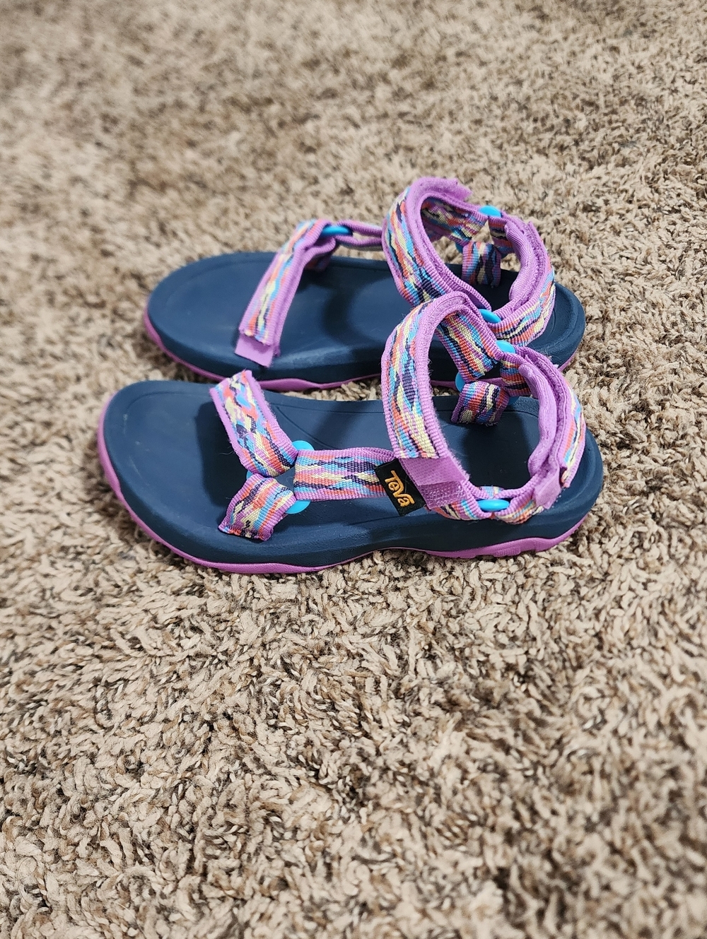 Girl Teva Hurricane Sandals Blue Purple Size 13 Walking Shoe - Picture 3 of 9